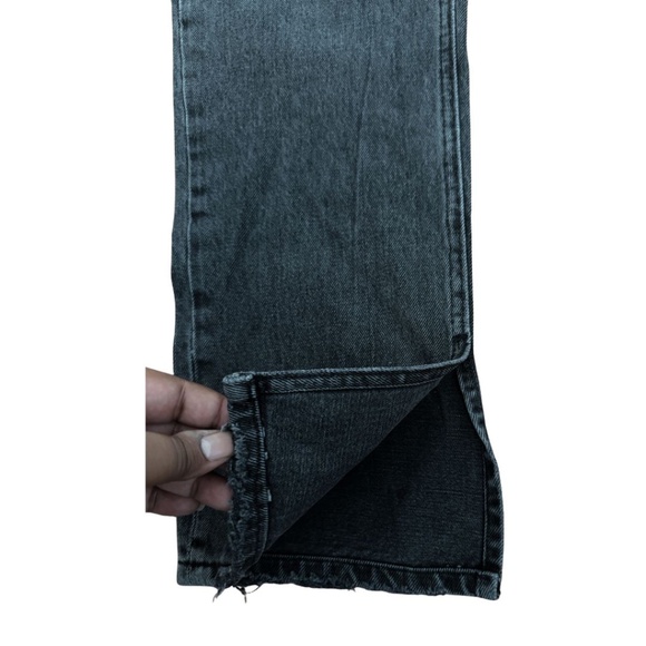 Zara Black-Charcoal Straight Leg Jeans with Slits Women's Size 8 US - Picture 3 of 3